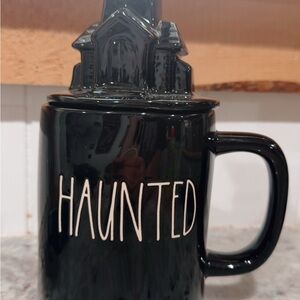 Rae Dunn Black Haunted Mug with Lid
